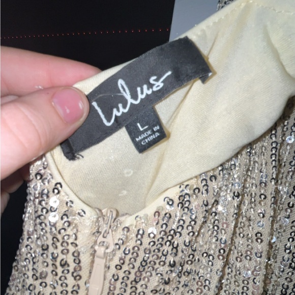 Lulu’s Gold Sequin Evening Dress Large - Picture 6 of 7